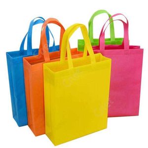 New colorful folding Bag Non-woven fabric Foldable Shopping Bags Reusable Eco-Friendly folding Bag new Ladies Storage Bags DAC21