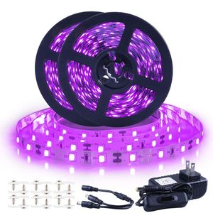 Stroken 10m 20m LED UV Black Light Strip Kit Flexibel Lint Blacklight Niet-waterdicht voor Dance Party Stage Decor