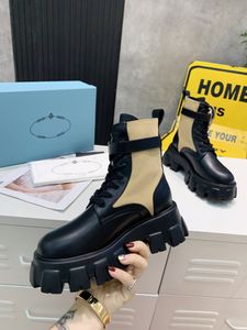 أفضل مصممين جودة نساء ROIS Monolith القتالي أحذية الكاحل للسيدات Wort Winter Work Shoes Platform Boot Black Leather مع جيب نايلون امرأة مع صندوق