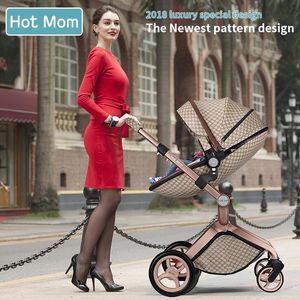 Коляски # Original Mom Car High Landscape Luxury 3 в 1 Детская коляска Born Carriage Складная коляска Продаются как горячие пирожки Дизайнер Популярная модная резинка