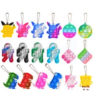 Cell Phone Charm Children Adult Push Bubble Fidget Sensory Toy Key Ring Educational Anti-stress Toys Keychain 800PCS/LOT