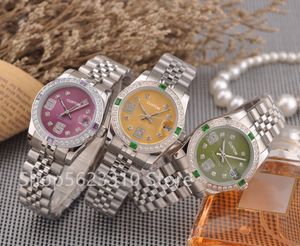 Moda Doce Doces Série Relógios Zircon Quartz Wrist Wrist Número Data Relógio Brandfemale Aço Inoxidável Calendário Calendário relógio de discagem