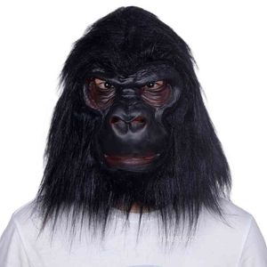 Halloween Gorilla Vuxen Full Full Funny Animal Latex Horror Mask Monkey Christmas Carnival Party Cosplay Props