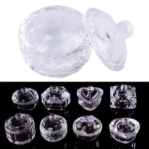 Nail Art Equipment 1PC Acrylic Powder Liquid Crystal Glass Dappen Dish Lid Bowl Cup Holder Manicure Tool For