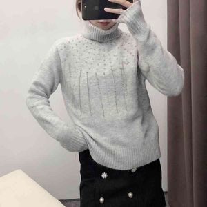 Kvinnor Turtle Neck Sweater Höst Mode Långärmad Modern Lady Pullover Topp 210602