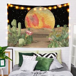 Wholesale tapestry shop for sale - Group buy Tapestries Laeacco Fashion Tapestry Wall Hangings Sense Of Technology Family Gifts Moon Earth Cactus Starry Sky Home Shop Decor Polyester