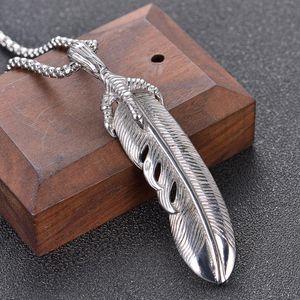 Pendant Necklaces Retro Feather Jewelry Men's And Women's Personality Creative Stainless Steel Trendsetter Necklace