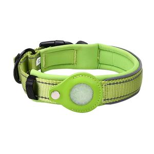 Dog Collar Leashes Resor Justerbar Bälte Present Pet Produkt Slitstarkt krage Anti Lost Nylon Portable Tracker Easy Använd Home Fit for Air Tag