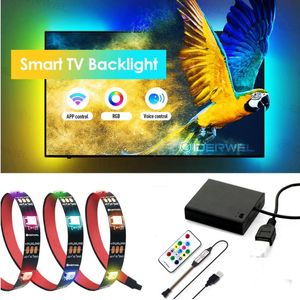 Wholesale tv pixel for sale - Group buy 4 Battery USB LED Strip RGB WS2812B ws2812 Key RF Addressable Pixels Tape TV Back Under Cabinet Lamp Kit V m m m m m