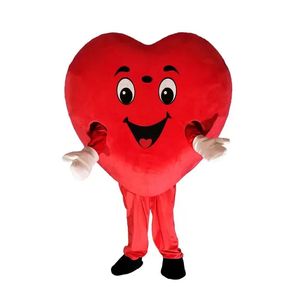 Abito da festival Red Heart Love Mascot Costume Halloween Christmas Fancy Party Dress Volantini pubblicitari Abbigliamento Carnevale Unisex Adulti Outfit