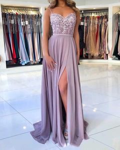 High Split Evening Dresses 2021 with Dubai Middle East Formal Gowns Party Prom Dress Spaghetti Straps Plus Size Vestidos De Festa Carpet Gown