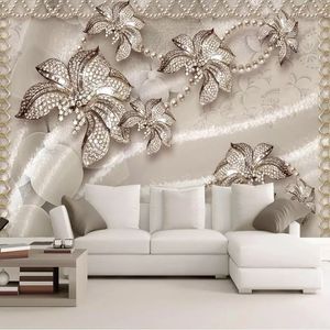 Custom qualsiasi taglia wallpaper 3D stereo gioielli di lusso fiore soggiorno TV sfondo murales eco-friendly impermeabile