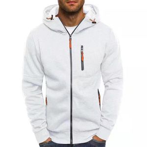 Mäns Hoodies Sweatshirts Höst och Vinter Mode Sport Fitness Leisure Jacquard Sweater Cardigan Hooded Coat