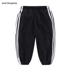 Mudkingdom Boys Girls Track Stretch Jogger Pants Classic Stripe Sportswear Elastic Waist Trousers 210615