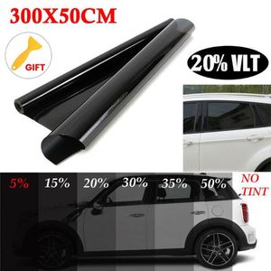 Araba güneşlik 300cm x50cm Siyah Pencere Folyo Tonu Tining Film Rulo Otomatik Ev Cam Yaz Güneş UV Koruyucu Çıkartma Malzemeleri