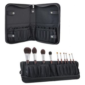 Kosmetiktaschen Hüllen 29 Fächer Tragbarer Leder-Make-up-Pinselhalter für Frauen Home Travel Supplies Künstler-Reißverschlusstasche
