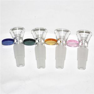 Hookah Slide Glass Bowls Snowflake Filter Bowl Rökningstillbehör med skärmhandtag 14mm 18mm hane 2 i 1 för vattenpipor Bongs vattenrör oljeriggar