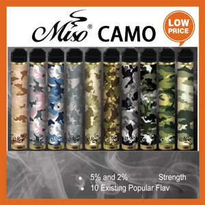 Miso CAMO Disposable Vape Pen E Cigarette Device ml Cartridge Pods Puffs XXtra Vapor Kit Adjustable pressure at the bottom air inlet PK puff bar plus