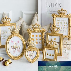 Baroque Style Gold Crown Decor Creative Resin Picture Desktop Frame Photo Frame Gift Home Wedding Decoration Factory price expert design Quality Latest Style