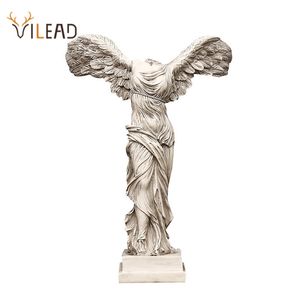 VILEAD 16cm 25cm 40cm Resin Victory Goddess Figurines Sculpture Craft Ornament Model Room Study Room Home Decoration Accessories 210811