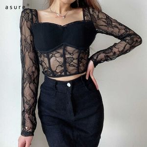 티셔츠 여성 Goth 자르기 숙녀 탑스 디자이너 의류 몸 여자 Tshirts 빈티지 femme aesthetic t- 셔츠 그런 지 LQ01724 210712