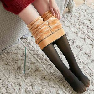 New 300g Plus Velvet Women Fake Legs Stockings Tights Winter Pantyhose Transparent Elastic Sexy Tights Warm Thick Pantyhose Y1130