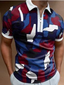 Herren Polos Sommer Business Freizeit Herren Hemd Reißverschluss Kurzarm T-Shirt Vintage Fitnessübungen Muskelkragen
