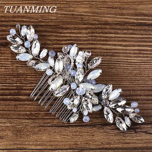 Crystal Hair Combs Невестественные наушники Bijoux de Tete Main Hair Combs Головки Аксессуары Женщины J0121