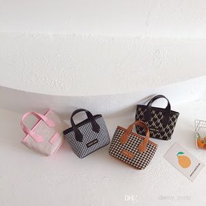 어린이 격자 무늬 핸드백 패션 어린 소녀 바둑판 크로스 바디 가방 아이 Houndstooth 편지 미니 한 어깨 지갑 아기 PU 메신저 가방 F884