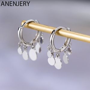 Ins Round Disc Tassel Earring For Women S925 Stamp Silver Color Earrings oorbellen pendientes Gift S-E893