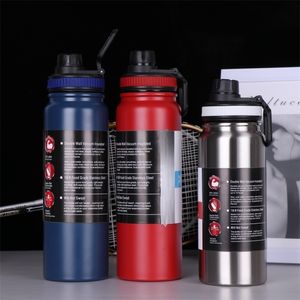 Bpa Free Insulated 800ml Vacuum Flasks Large Capacity Thermals Cup Portable Handle Cover Thermos Water Bottle With Tea Infuser 211122