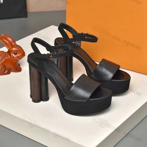 Wholesale orange wedges heels resale online - With Box Hot Style ss Dress Shoes Women Leather Sandals Star Trail Designer Lady Ankle Strap Studs Buckle Letter Printed Chunky Heel Treaded Rubber Outsole Sandal