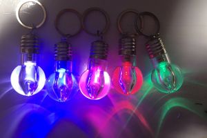 LED colorful light bulb creative key chain pendant mini night party christmas new year flashing light novelty