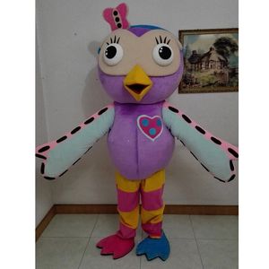 Costume della mascotte del gufo rosa di Halloween Alta qualità Personalizza il personaggio del tema del fumetto Anime Formato adulto Festa di compleanno di Natale Vestito da esterno