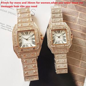 top popular Fashion Men's watches women all diamond strap quartz automatic movement stainless steels mechanical watch auto date deisgner With Original box 2023