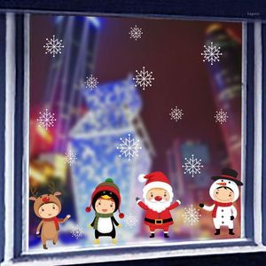 Adesivi murali Regalo di Natale Pupazzo di neve Fiocco di neve Finestra elettrostatica Camera dei bambini Anno Casa Decalcomanie Decor Carta da parati