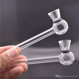 Оптовые стеклянные табачные ложки трубы курят стеклянные ручные трубы 12 см Съемная стеклянная масляная труба две функции