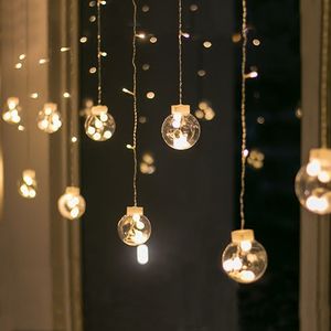 Decorações de Natal Desejando Bola LED Cortina Light Cadeia Pequena Bolas Redonda Bolas Céu Completo de estrelas Lanternas Decoração de férias luzes