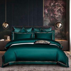 Nya 1200TC Egyptiska bomullssängar 66''x90''o och 90'X90''Duvet cover gummi monterad lakan kudde 4 / 6pcs c0223