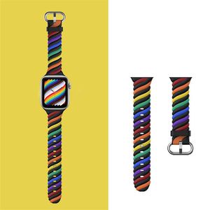 Cinturino in silicone intrecciato bicolore per cinturino Apple Watch Sport 38mm 40mm iwatch Band