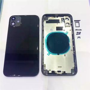 iPhone 11 Back Metal Glass Housing 교체 프레임 SIM 트레이 버튼