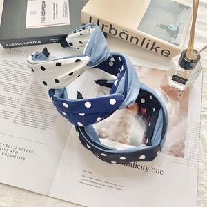 Accessori per capelli da donna alla moda Fascia per capelli a turbante con patchwork a punto denim