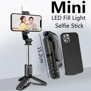 Stative Roreta Super-Mini-Stativ mit kabelloser Fernbedienung, ausziehbarer 4-in-1-Selfie-Stick – 360 ° drehbarer Telefonständerhalter