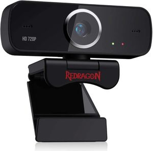 Redragon GW600 720P webbkamera med inbyggd dubbelmikrofon 360-graders rotation - 2.0 USB Skype Computer Web Camera