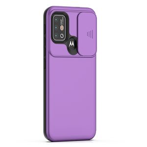 Mobiltillbehör Telefonväskor för Motorola Moto Edge G100 / Edge s G30 / G10 Case TPU PC Armour Slide Window Tryck fullt kamera linsskydd baksida