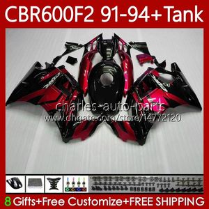 Bodywork For HONDA +Tank 600FS CBR600F2 600CC 1991-1994 Body 63No.245 Red black CBR 600 CBR600 F2 FS CC 600F2 91 92 93 94 CBR600FS CBR-600 1991 1992 1993 1994 Fairing