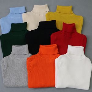 Jesień Baby Boys Dziewczęta Turtleneck Swetry Dzieci Dziewczyna Sweter Do Winter Dzianiny Downing Boys Swetry Vetement Enfant 210308