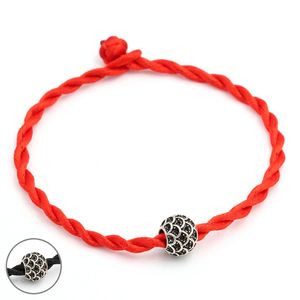 Charm Bracelets Black Thread String Beads Bracelet Handmade DIY Lucky Red Rope Fish-scale for Women Men Jewelry