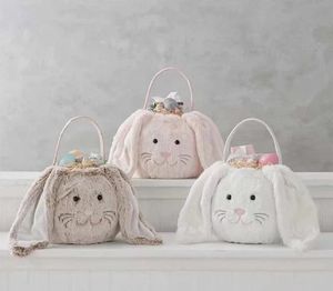 Пасхальные Корзины оптовых-Девушки милые кролики сумки для детей мультфильм плюшевые кролики ухо получают корзину детей пасхальная вечеринка принцесса сумка Q4585
