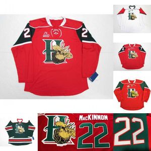 VinHalifax Mooseheads 2012 Pres 22 Nathan MacKinnon 27 Jonathan Drouin Maillot de hockey Accueil Logos cousus rouges Maillots brodés